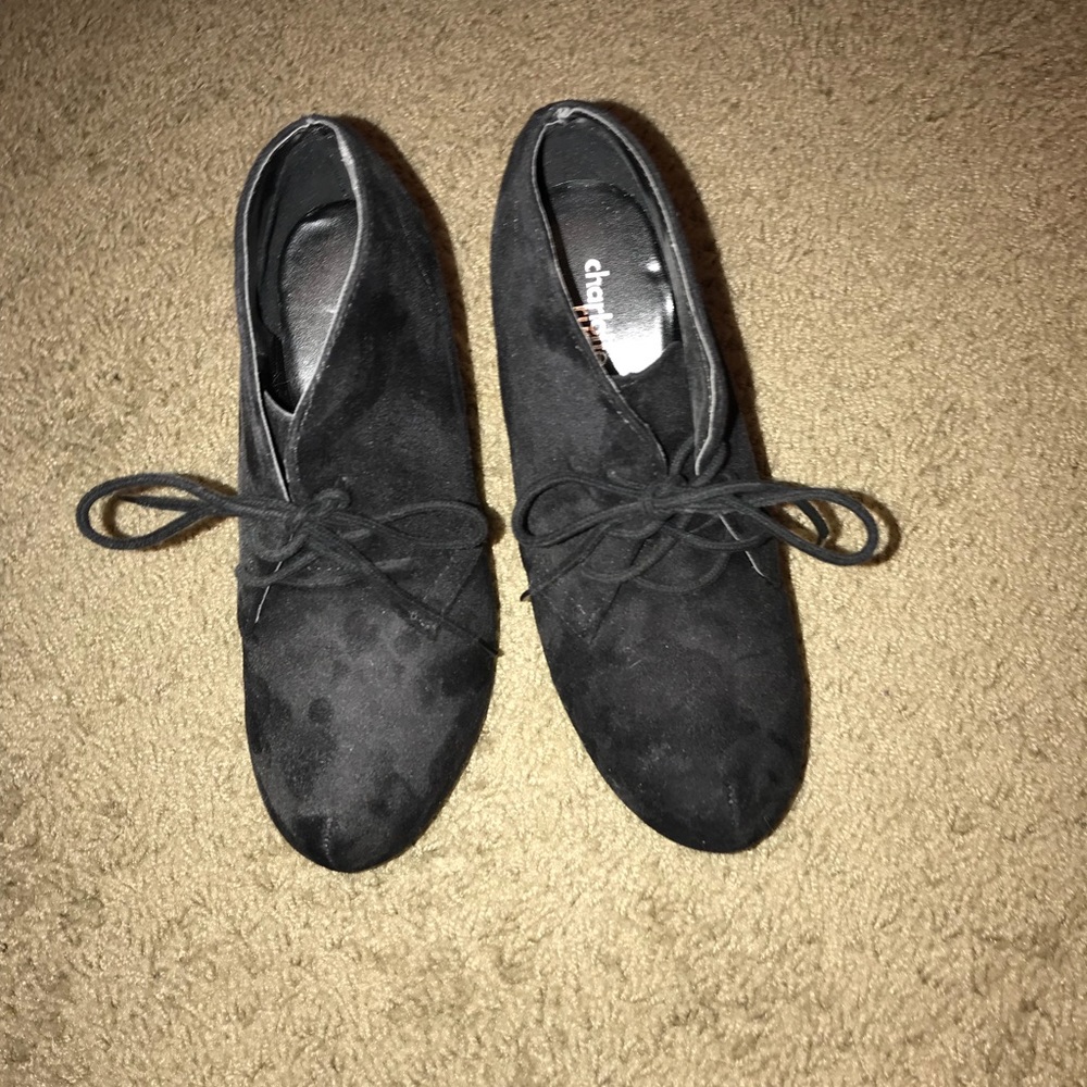 black lace up booties NWOT